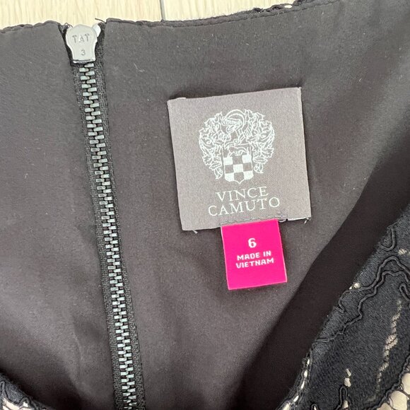 NWT Vince Camuto Black Bell Sleeve Lace Dress (6) Dark Coquette / Dark Romance - Picture 7 of 16